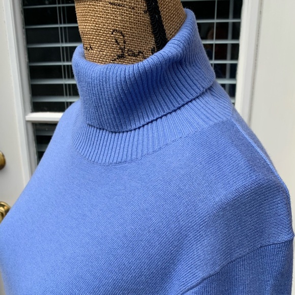 *SOLD/Helene Recovery* Lands End turtleneck sweater cornflower blue - Picture 5 of 9